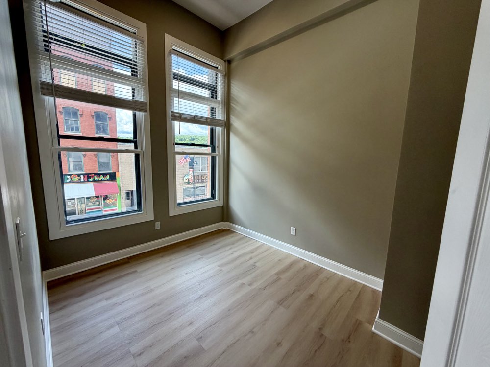 Apartment 4 bedroom windows looking onto brick.